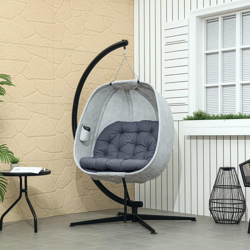 Egg Chair with Stand, Grey