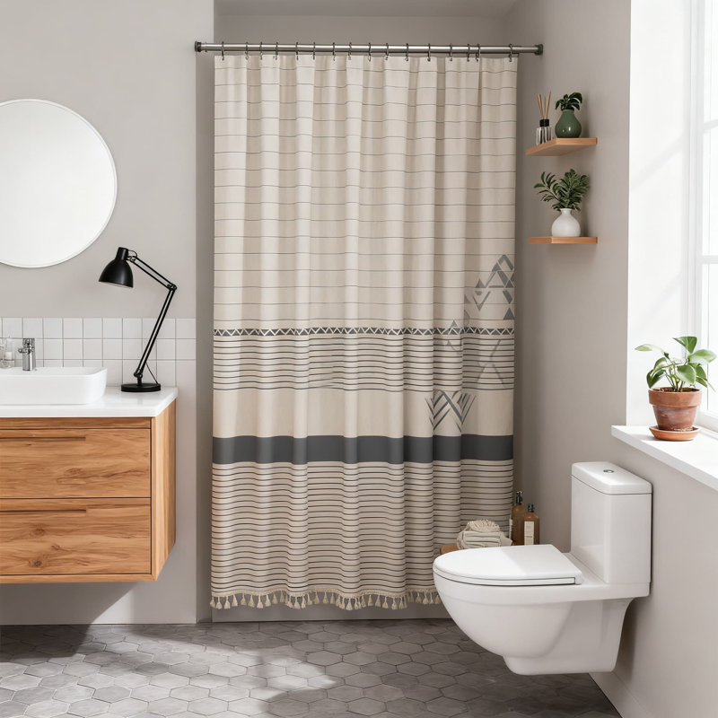 Rideau de douche Farmhouse, Gris