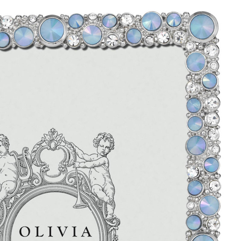 McKenzie Metal Picture Frame, Blue/Silver, 5" x 7"