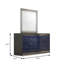 Commode Hartlepool Glam, gris cendré / bleu indigo