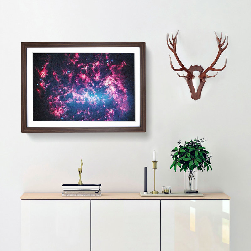 Out of Space Vol.19 in Abstract - Picture Frame Graphic Art Print, 36cm H x 48cm W x 2cm D, Walnut Framed