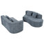 Canapé modulaire courbé de 132 po avec tissu chenille et éponge Vargas Boneless-120347317