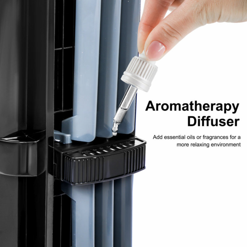 40 Inch Bladeless 60 Degree Oscillating Tower Fan With Aromatherapy Diffuser And Insertable Remote, Features With 38Db Low Noise Operating, 15H Timing, WIFI Control, Black