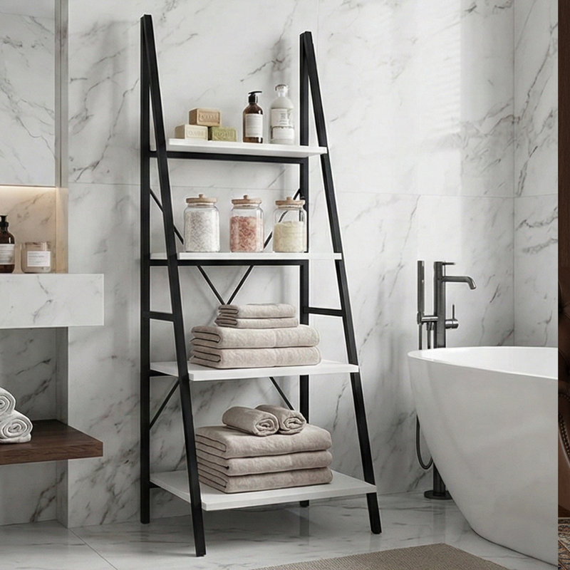 Ellison 4-Shelf Modern Ladder Bookcase