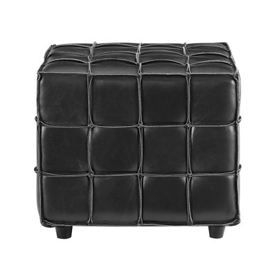 Genuine Leather Square Ottoman&Pouf