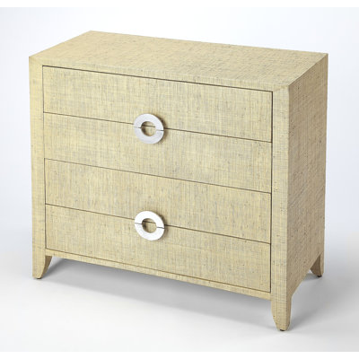 Amelle 4-Drawer Raffia Accent Chest