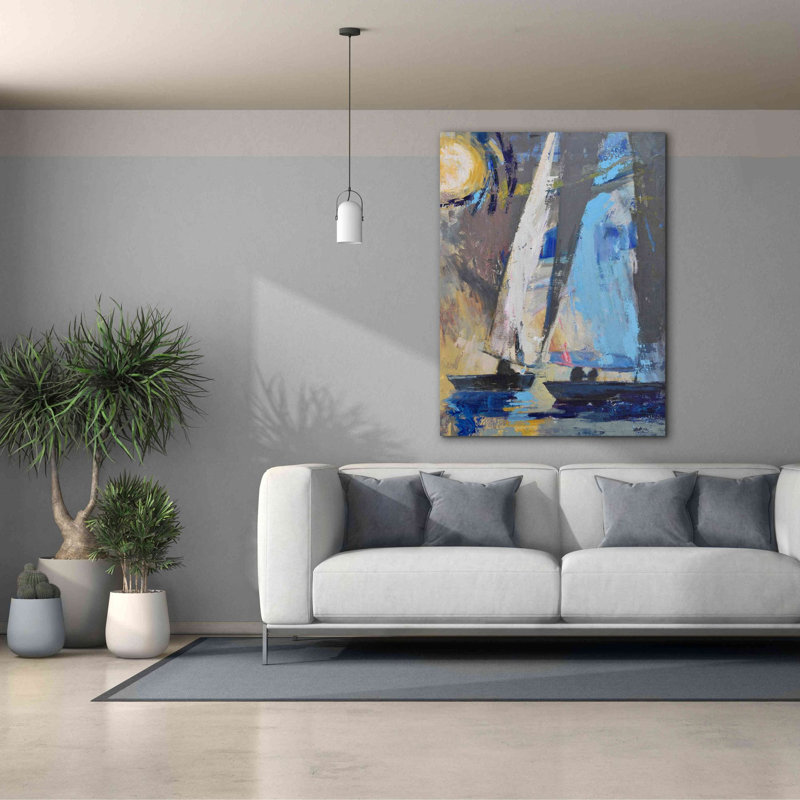 «Blue Breeze Dynamics» par Beth Forst, estampe numérique sur toile, H 54 po x l 40 po x P 1,5 po
