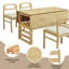Ensemble de table de salle à manger extensible 5 pièces Modern-117847504-117847505
