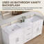 Dessus de meuble-lavabo à dossier rectangulaire l 72 po x H 4 po en pierre reconstituée blanc Carrara