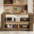 59-Inch Brown Kitchen Island Table with Large Worktop, Stable Structure, 3-Tier Storage Farmhouse Coffee Station Microwave Stand for Home, Dining Room