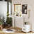 Electric Standing Desk with Drawers, 48 inch Whole-Piece Glass Desktop-189020122