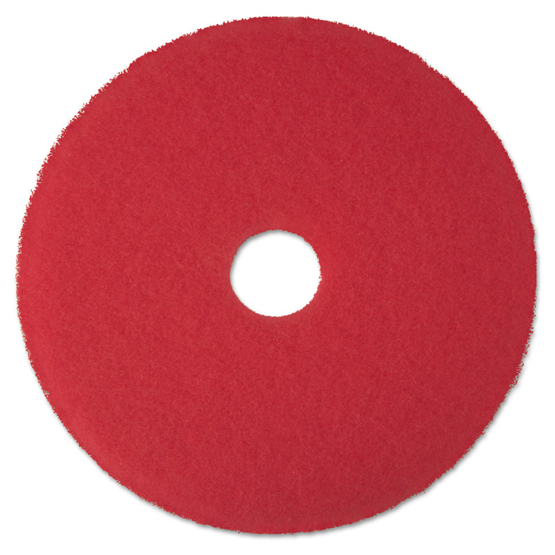 3M Buffer Pad, 12", Red, 5 Pads/Carton, 17"