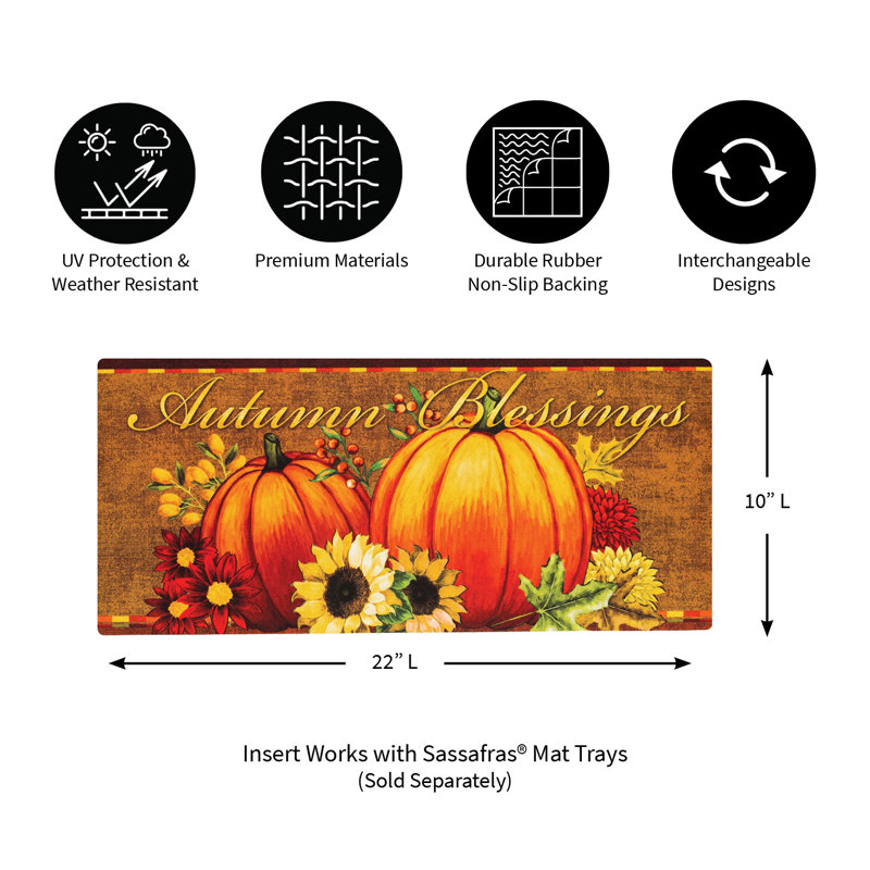 Cadmoin Sassafras Welcome Mat and Frame Set of 5 with All Season Inserts and 1 Rubber Frame
