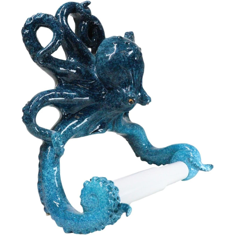 Porte-papier hygiénique mural Nautical Marine, H 9 po x l 7,75 po x P 4 po, Bleu