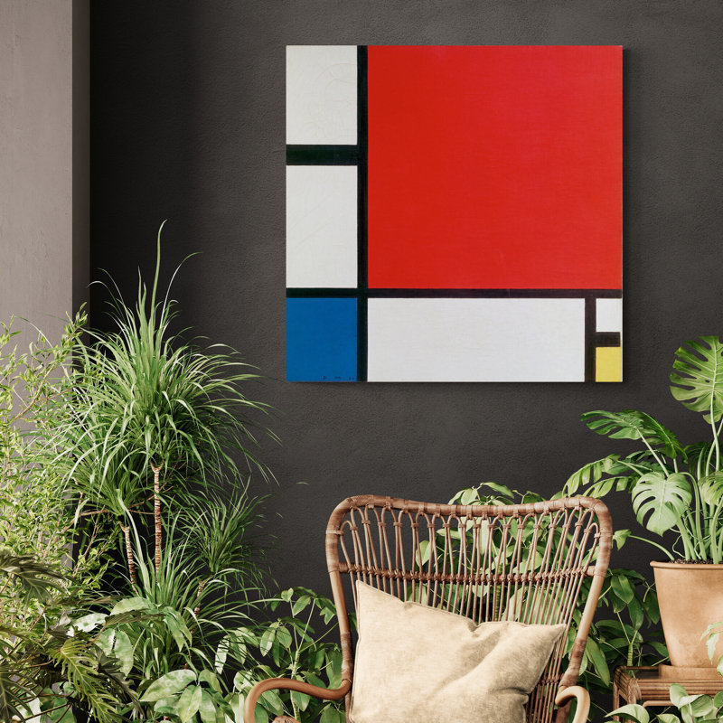 Composition II In Red, Blue, And Yellow by Piet Mondrian - Wrapped Canvas Art Prints, 41 cm H x 41 cm W