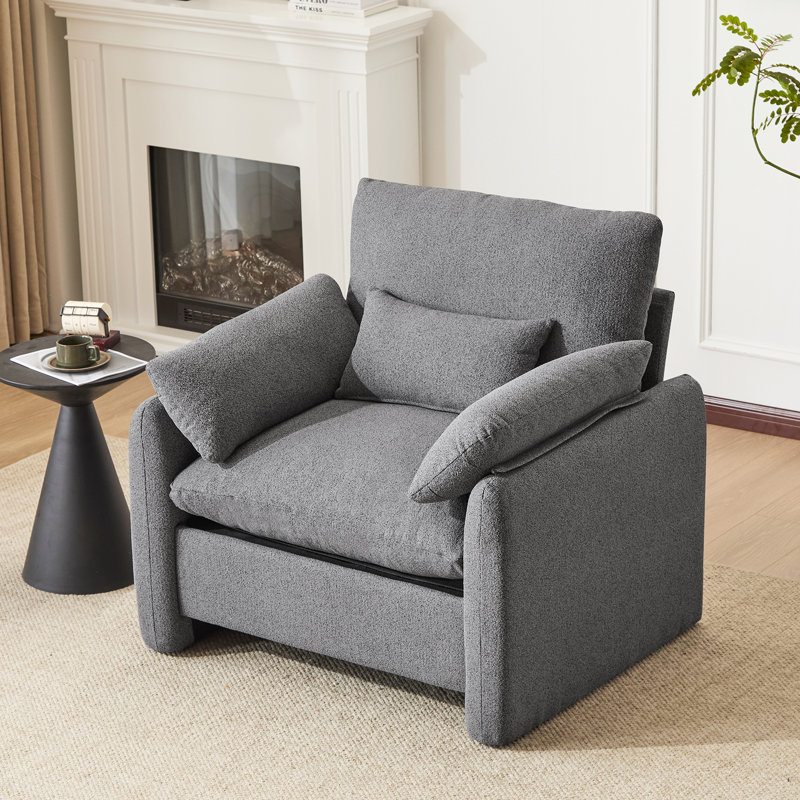 Chaise d'appoint, fauteuil de lecture, fauteuil de salon, salle de lecture et chambre à coucher en chenille rembourrée moderne