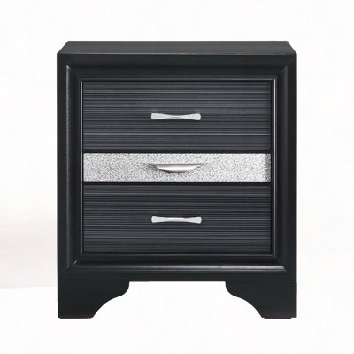 Modern Nightstand With Jewelry Drawer, 3 Storage Spaces, Felt-Lined Compartment, Sleek & Clutter-Free Design