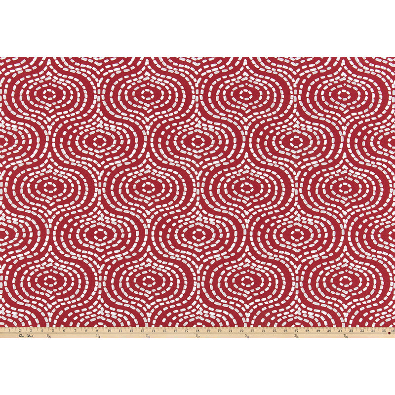 Denver red Damask Cotton Pillow Cover, 19.5" x 19.5"
