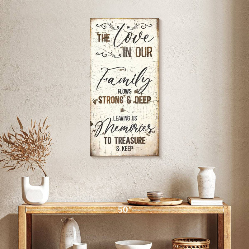 Plaque murale «Love In Our Family», H 36 po x l 18 po