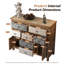 Commode d'appoint en bois avec 7 tiroirs et 2 armoires