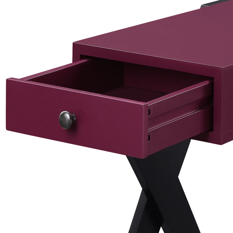 Table d'appoint Port avec tiroir pratique de style bourgogne / noir Ports élégants et commode noir / bourgogne
