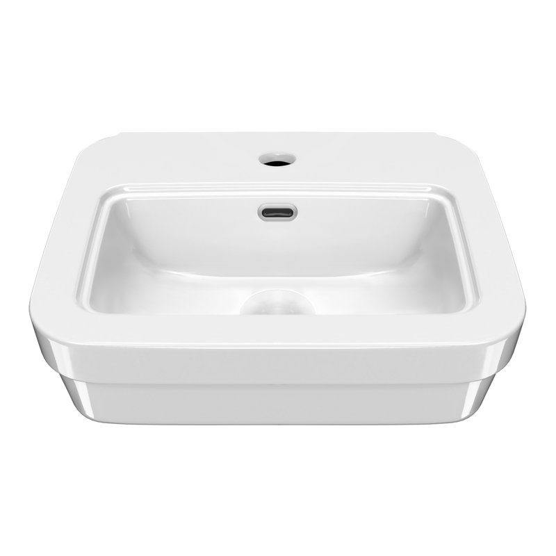 Lavabo mural rectangulaire de 21 po avec perçage simple et trop-plein Whitehaus Collection