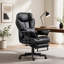 Chaise de bureau réglable avec 3 niveaux de chaleur lombaire, vibration, repose-pieds, microfibre, noir, dossier inclinable pour des niveaux de relaxation et de massage par vibration, soutien supplémentaire