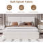 Cadre de lit tapissier grand, lit plateforme avec tête de lit, aucun sommier requis, capacité de 900 lb, assemblage facile et silencieux, blanc-55912047-55912035
