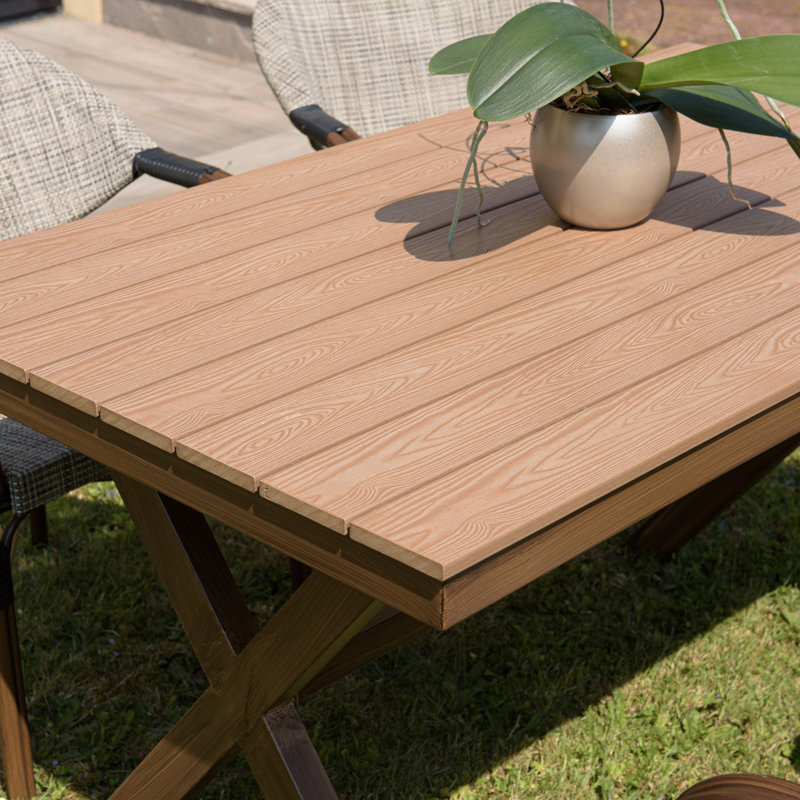 Demaryius Rectangular Metal Outdoor Bistro Table , 140cm cm W 79.5cm cm D