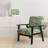 Autumn Is Coming Retro Leaves In Blue And Red - Upholstered Contemporary Arm Chair, Geometric Abstract Accent Chair