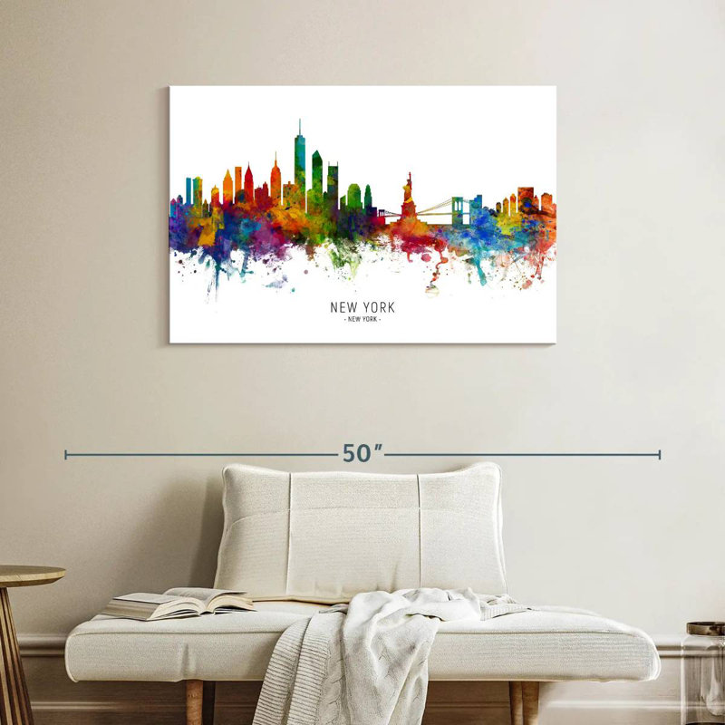 «Sirci Vibrant New York Skyline I», H 26 po x l 39 po