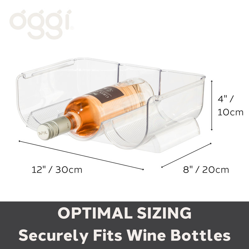 Oggi Neat 3 Bottle Tabletop Wine Bottle Rack in Clear