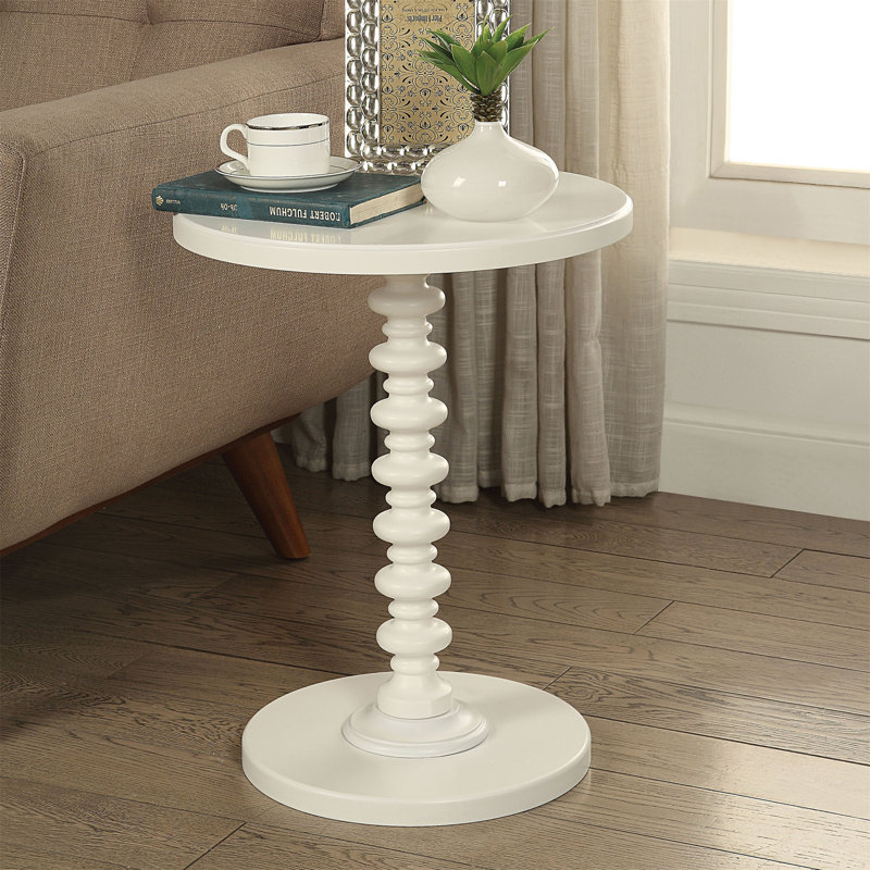 Acton White Finish Accent Table, White