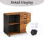Classeur en bois avec 3 tiroirs, classeur latéral mobile, support pour imprimante avec tablettes de rangement ouvertes-1489467108