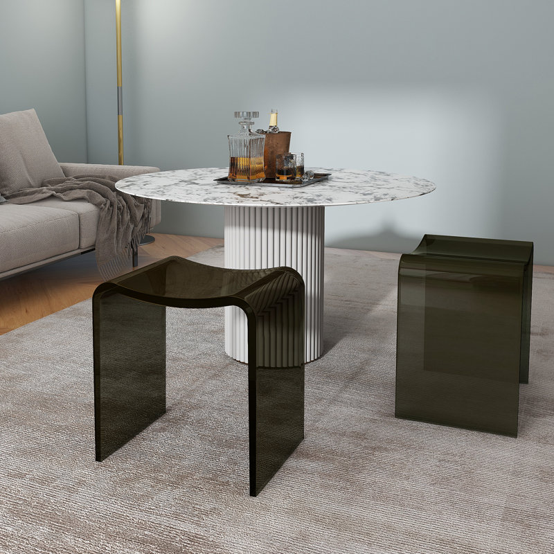 Tabouret de douche 15,7 po, Sépia transparent