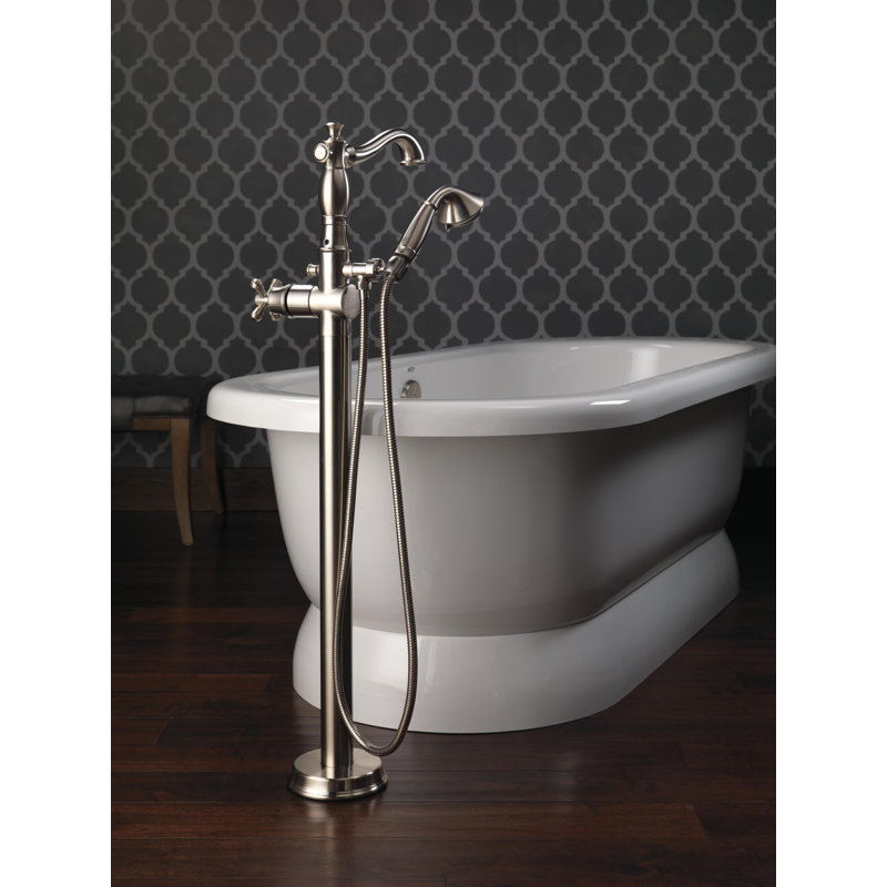 Robinet pour baignoire sur pattes à fixation au sol avec garnitures Cassidy ™, Acier inoxydable Brilliance