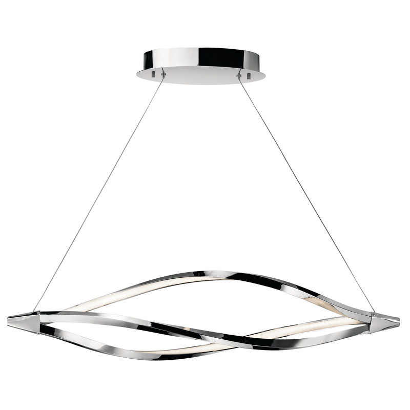 1 - Light Chrome LED Unique/Statement Pendant, 14.25" H x 53.25" W x 14.25" D, Chrome
