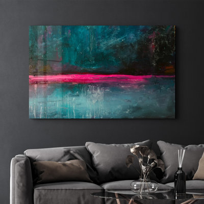Élégante peinture murale en verre trempé de 13,8 po x 21,7 po | 100% verre trempé, épaisseur: 0,16 pouce | Imprimé UV pour des couleurs éclatantes | Parfait pour la décoration intérieure, le salon et les espaces de bureau