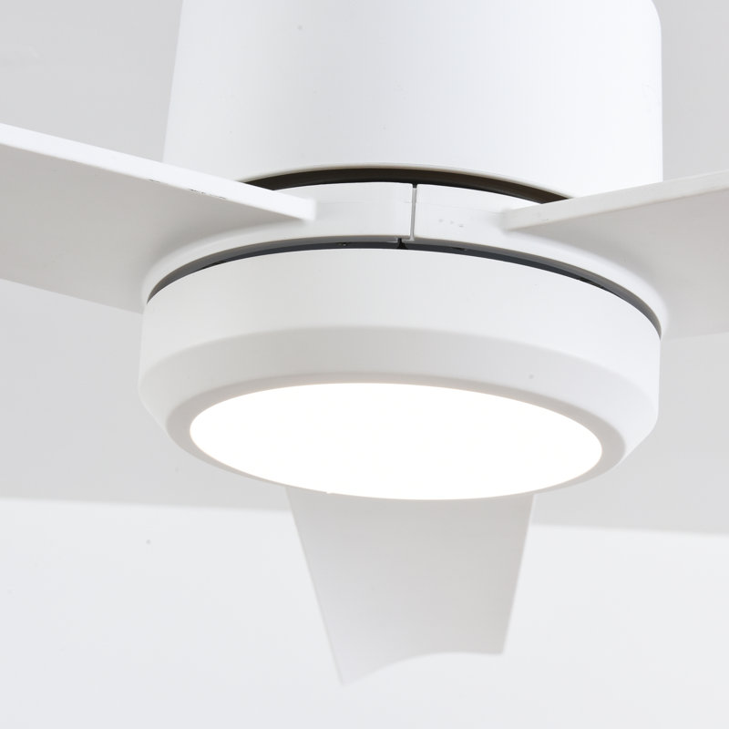 Ventilateur de plafond intérieur / extérieur 60 po avec lumière DEL, intensité variable 6CCT Valen, ventilateur de plafond avec télécommande Valen - blanc mat