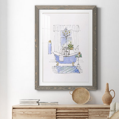 " Sketchy Bath I " Painting Print