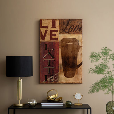 Live, Love, Latte -Custom Wrapped Gallery Cavas