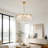 9 - Light Mid-Century Modern Crystal Chandelier Dimmable