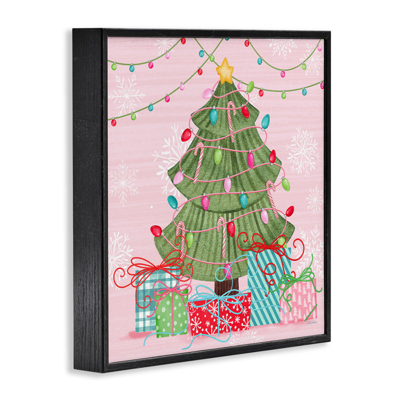 «Merry Pinkmas», giclée encadrée par Nicole Tamarin, H 17 po x l 17 po, Giclée encadrée noir minuit