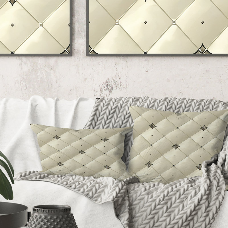 Ivoire blanc moderne Chevron Bliss I - coussin décoratif moderne, H 16 po x l 16 po