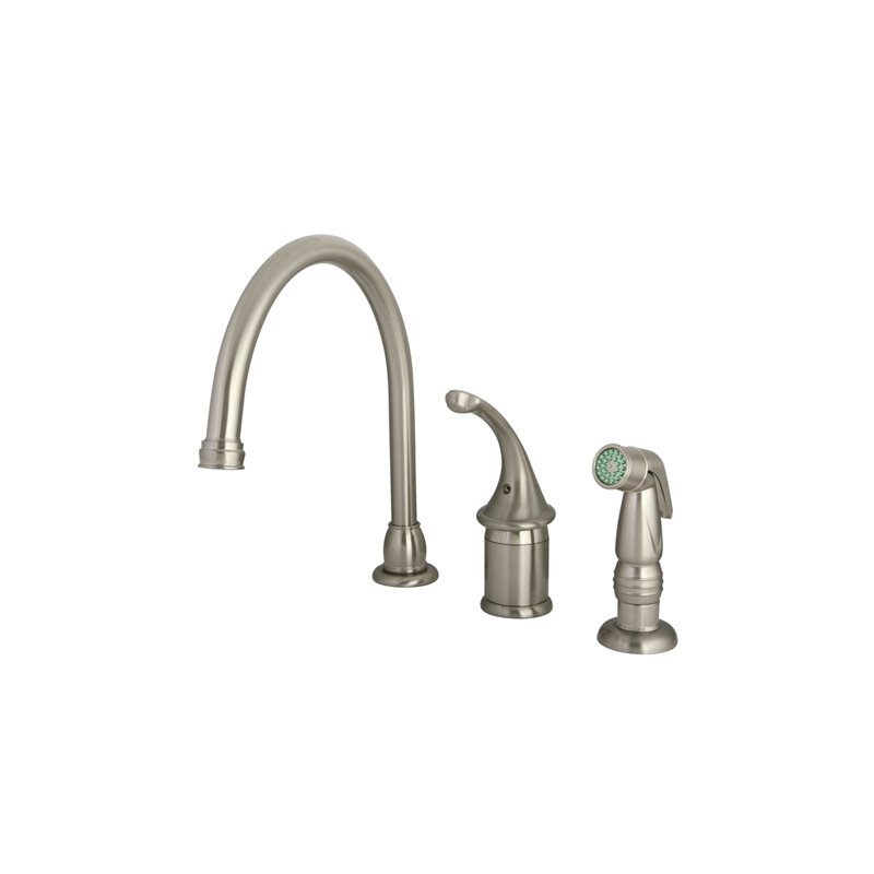 Georgian Single Handle Kitchen Faucet with Side Spray, Brushed Nickel