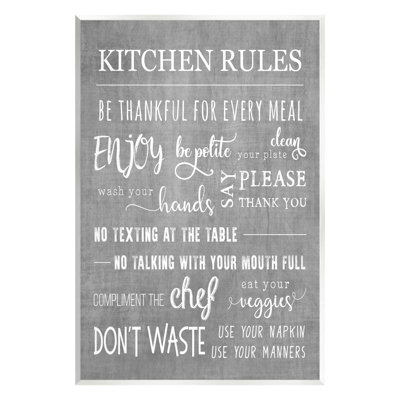 Art mural sur toile, "Kitchen Rules" par CAD