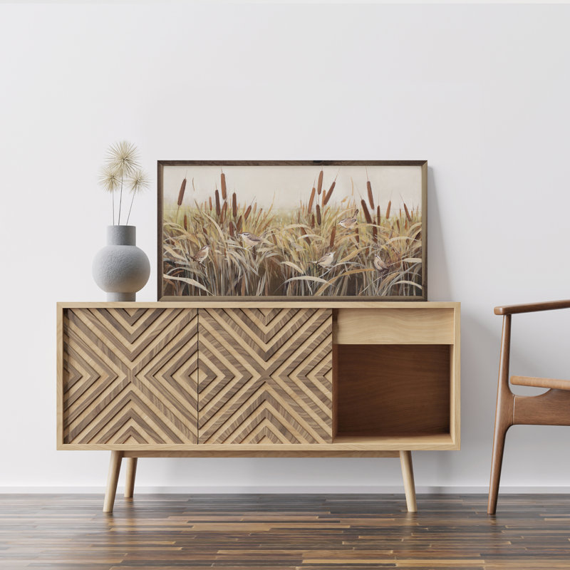 Whispering Cattails par Julia Purinton, H 8 po x l 16 po x P 1 po