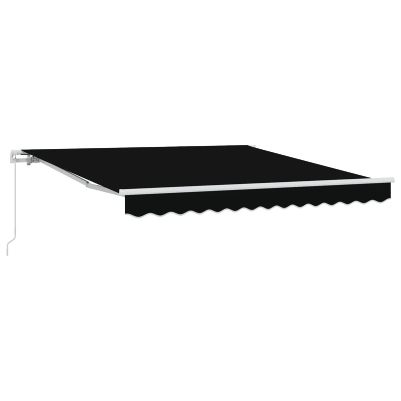 Brayden Studio Retractable Patio Awning, 300 cm W x 250 cm D, Black