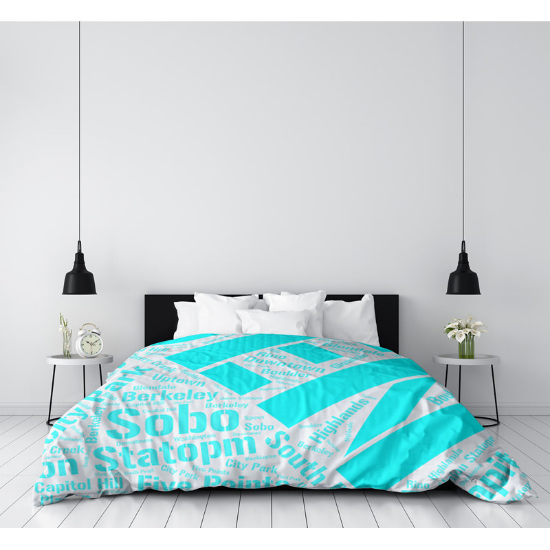 Polyester Duvet Cover, Microfiber, Twin XL Duvet Cover, Cyan