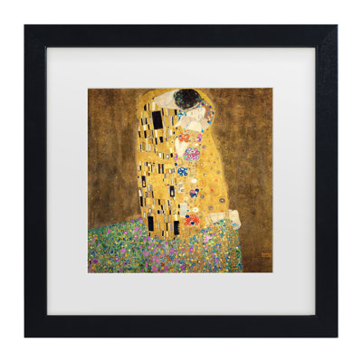 Gustav Klimt «The Kiss 1907-8», art encadré mat